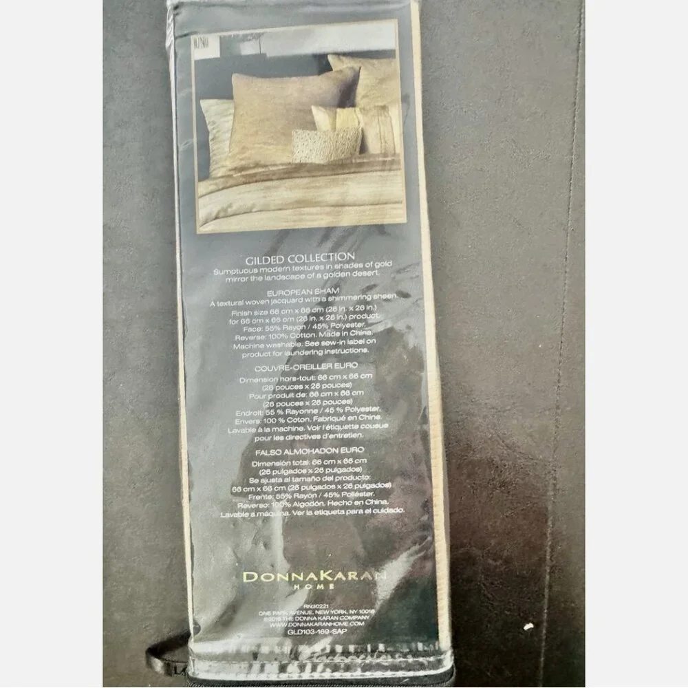 Donna Karan Home Collection Gilded Gold Euro Pillow Sham